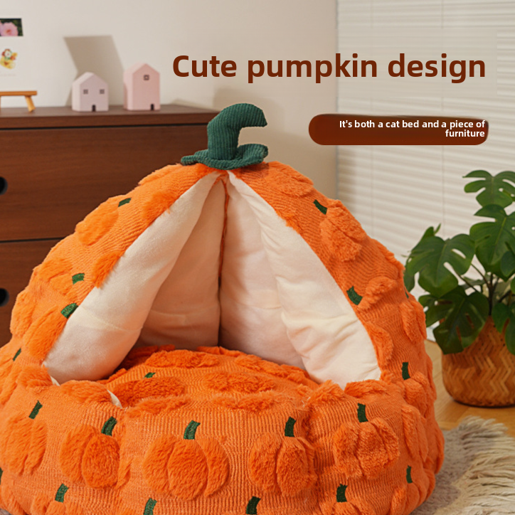 Pumpkin Christmas three-dimensional cute fun pet nest