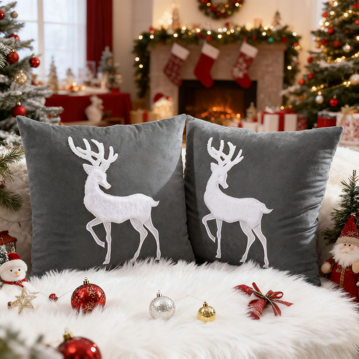 Christmas Embroidered Pillowcase