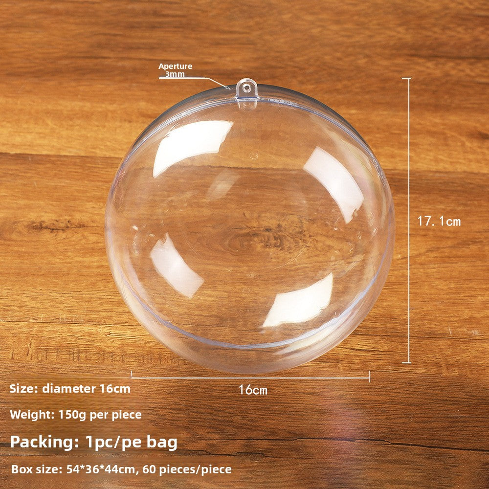 Highly Transparent Round Ball Hollow Ball Christmas Ball Acrylic Decorative Ball Ornaments Toys Transparent Packaging Ball