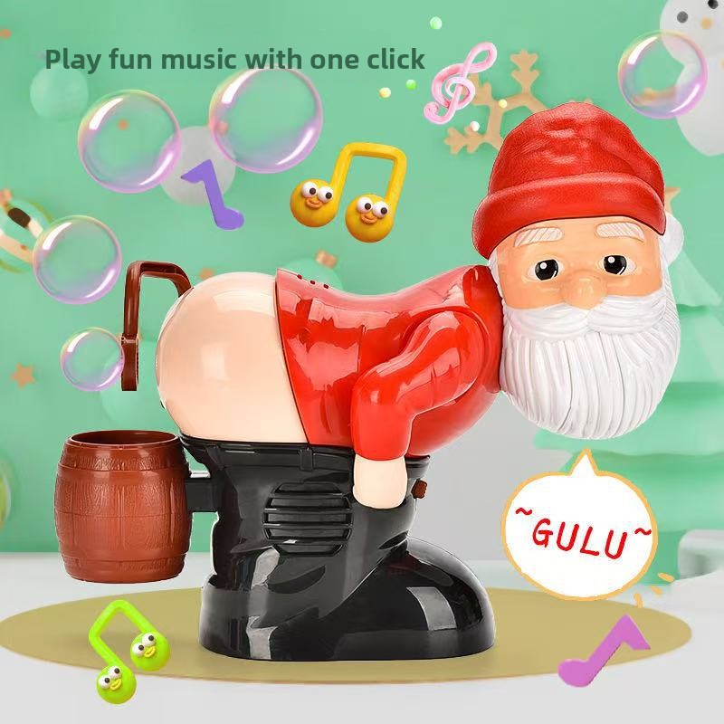 Funny Santa Claus Electric Bubble Machine with Lights and Music