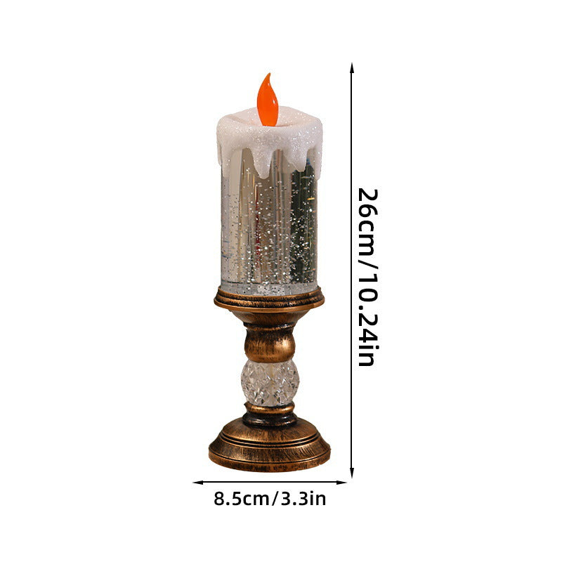 Colorful Gradient Christmas Crystal Lamp with Automatic Snowfall