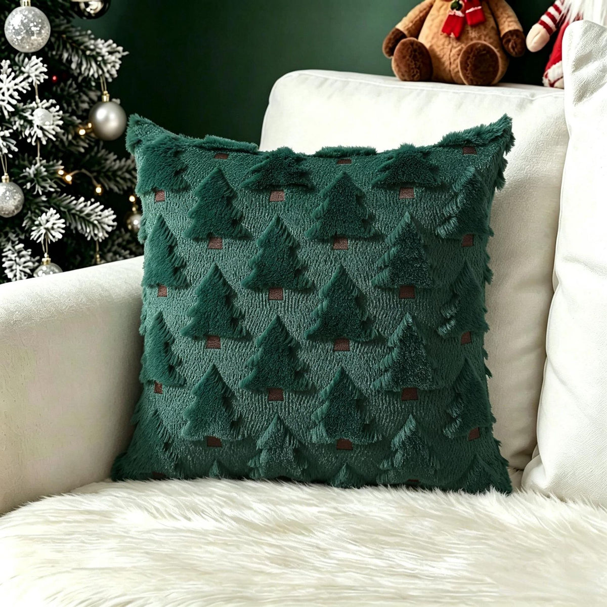Christmas Themed Retro Cushion Cover