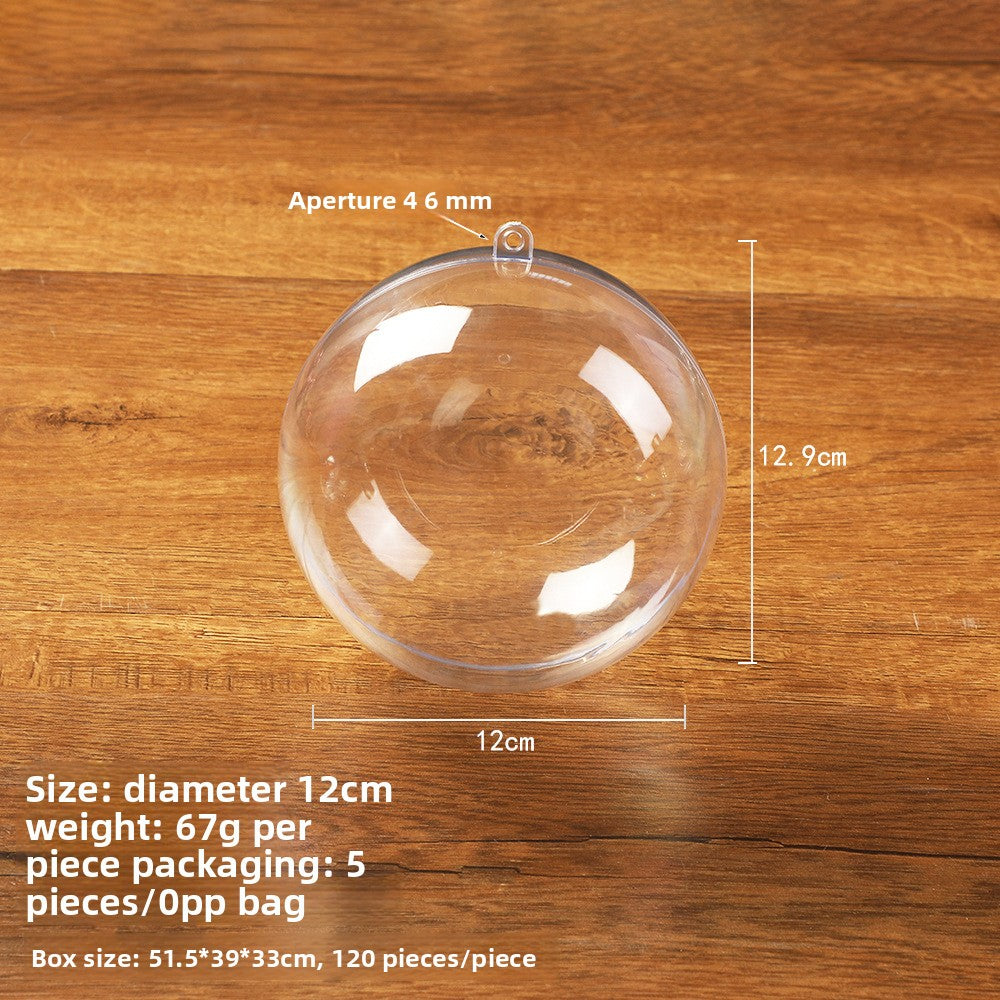 Highly Transparent Round Ball Hollow Ball Christmas Ball Acrylic Decorative Ball Ornaments Toys Transparent Packaging Ball