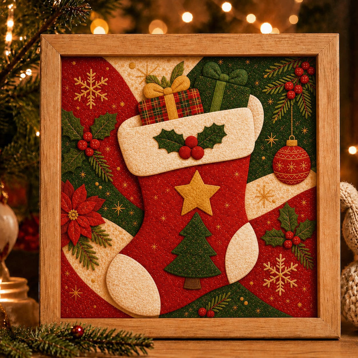 DIY Christmas Fabric Art Painting Kit Creative Patchwork Craft Set
