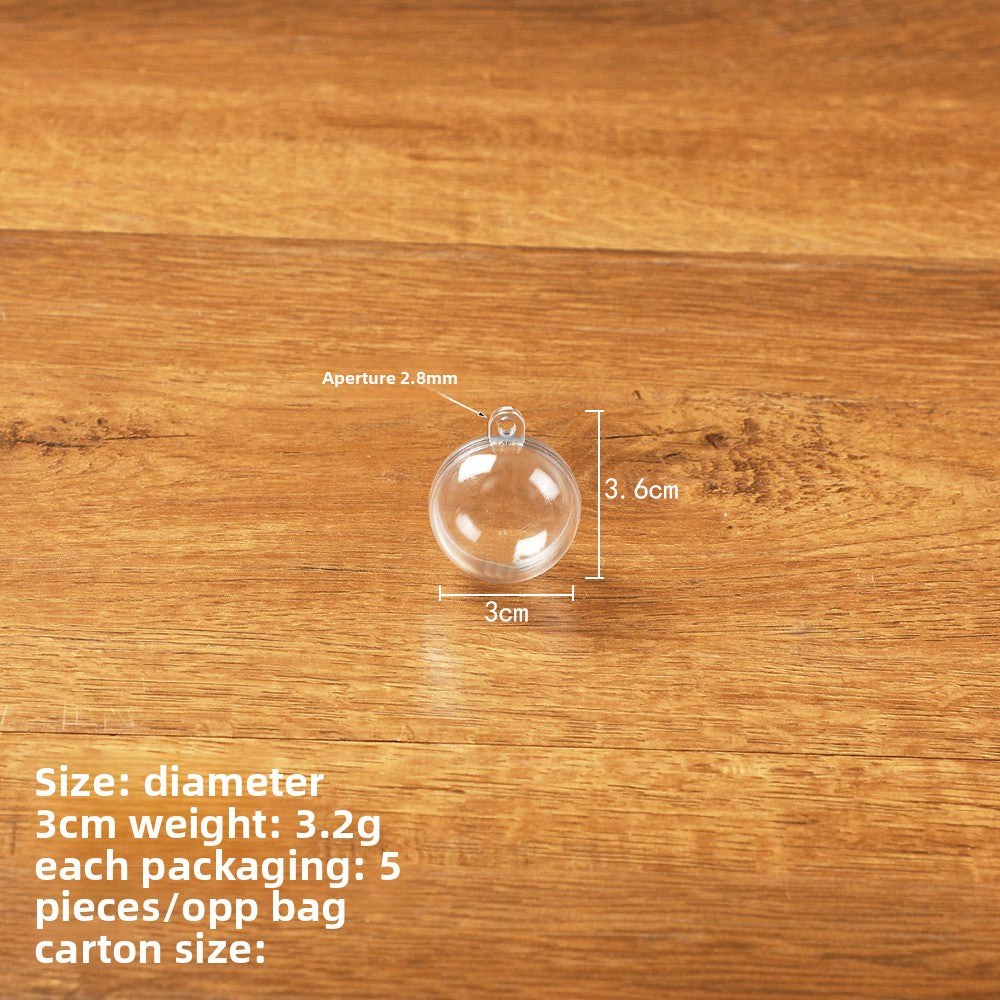 Highly Transparent Round Ball Hollow Ball Christmas Ball Acrylic Decorative Ball Ornaments Toys Transparent Packaging Ball