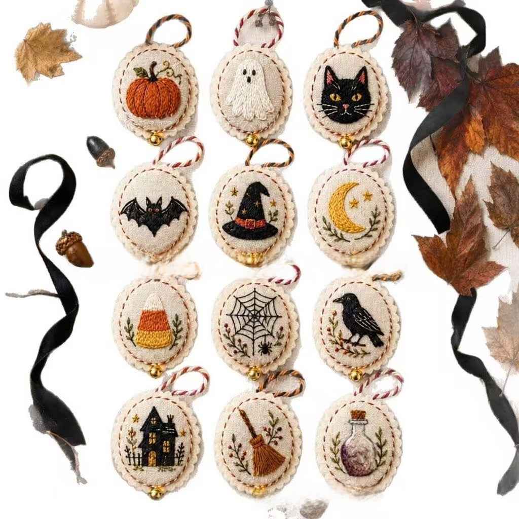 Hand Embroidery Christmas Ornament Set
