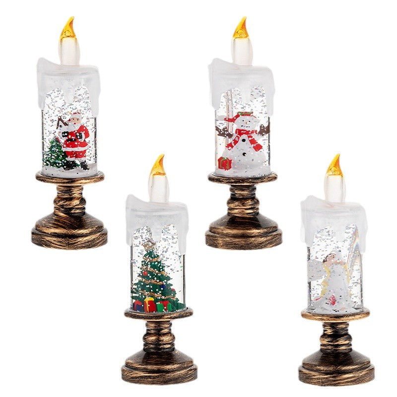 Snowfall Christmas Crystal Lamp