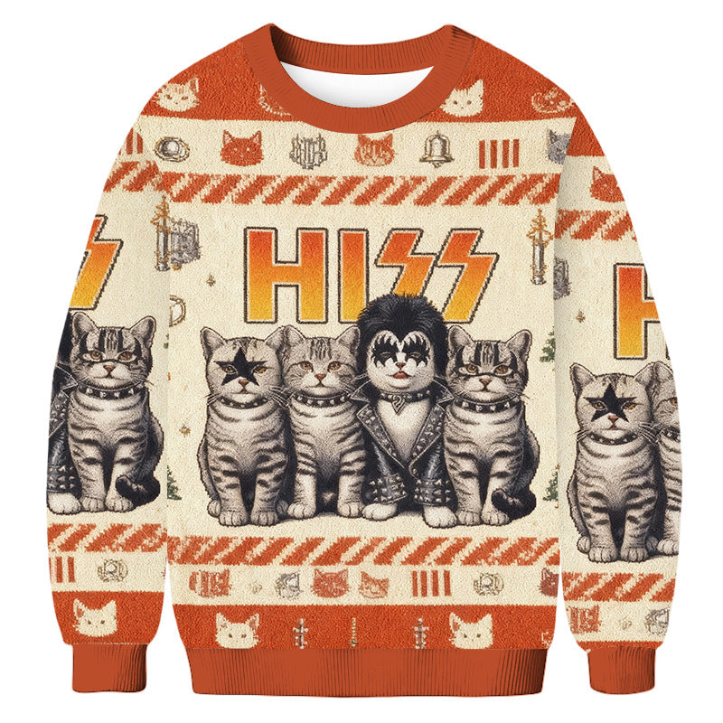 Casual Christmas Print Crew Neck Sweatshirts
