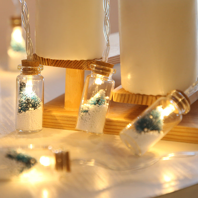 Decorative LED Christmas String Lights with Glass Bottles