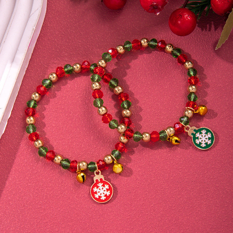 Christmas Beaded Bracelet Alloy Pendant Hand Chain