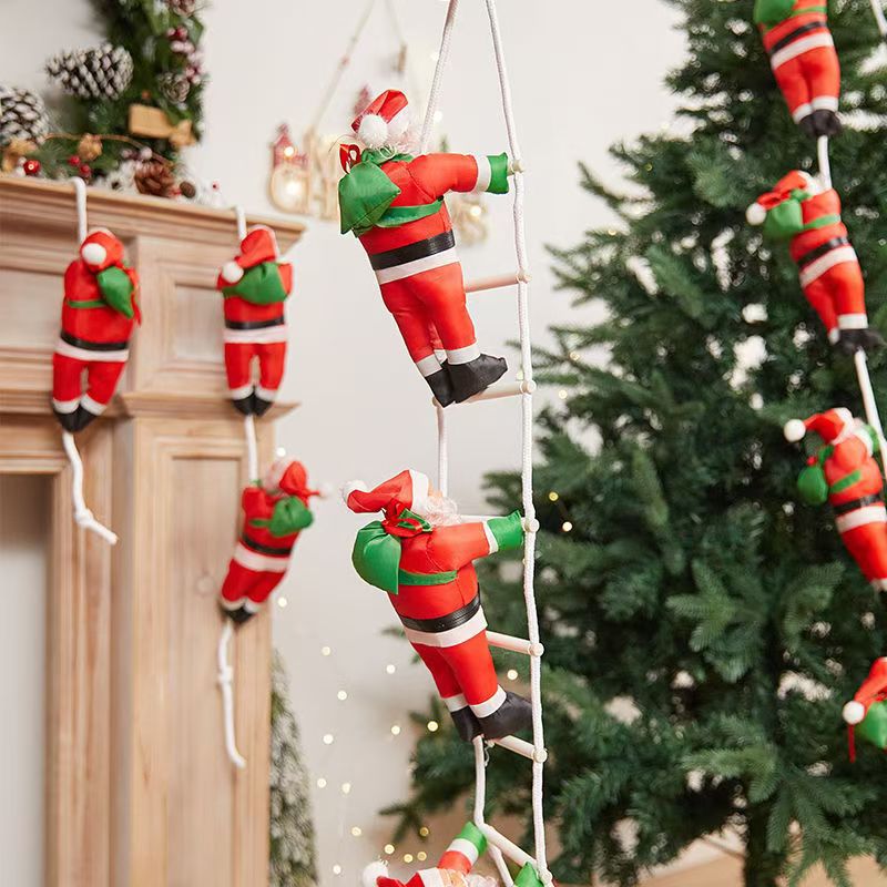 Santa Claus Climbing Rope Christmas Decoration