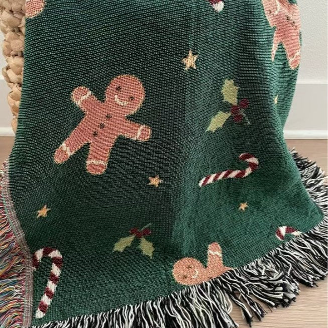 Christmas Themed Decorative Tapestry Blanket