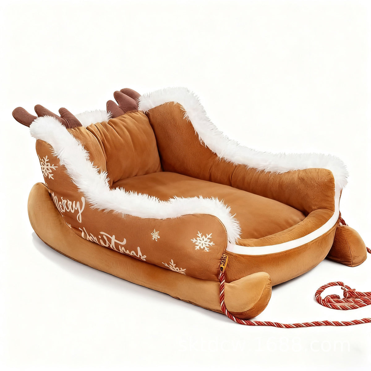 Christmas Plush Pet Bed for Dogs and Cats