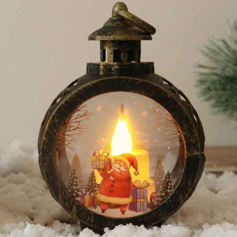 Retro Christmas LED Hanging Decorations with Santa and Snowman Designs