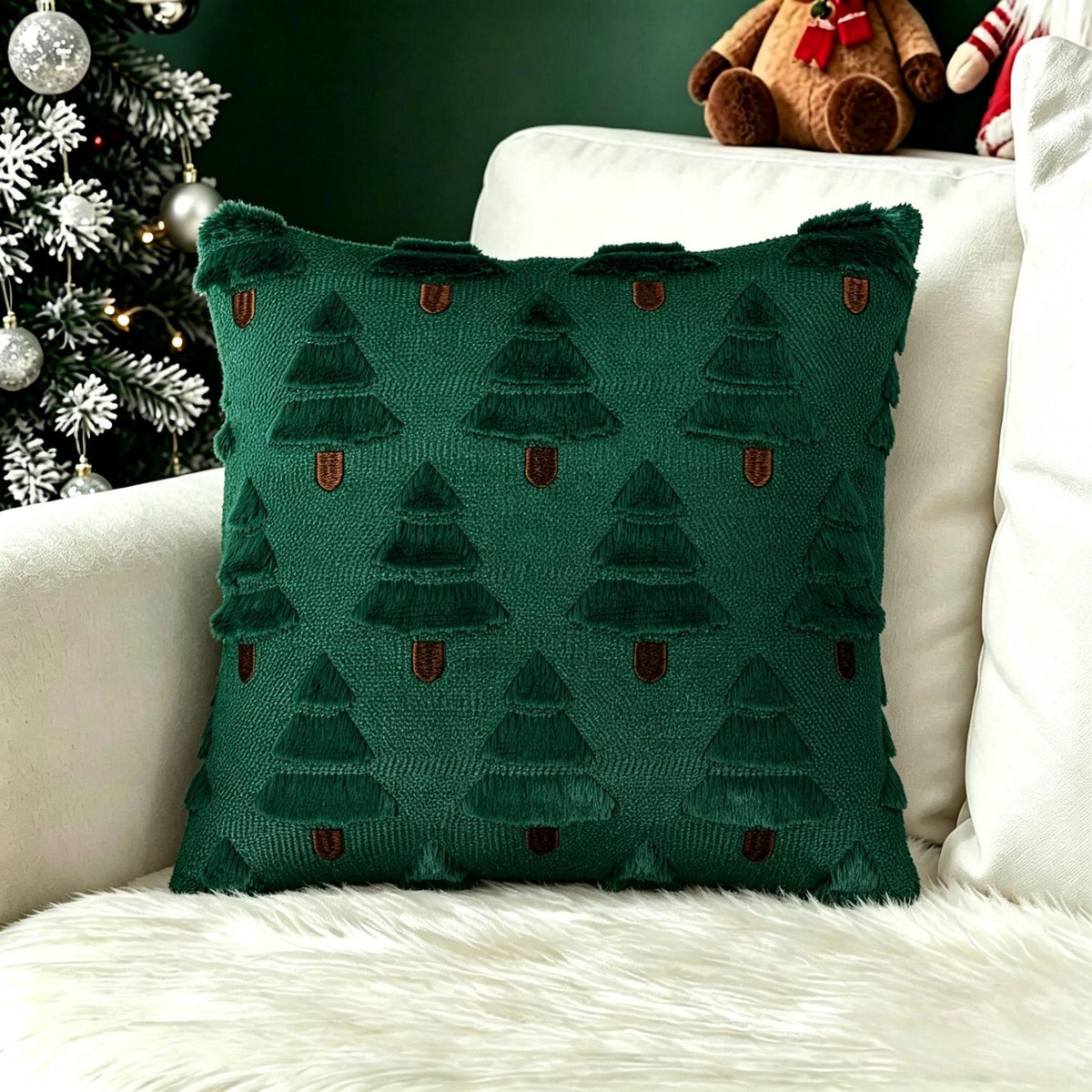 Christmas Themed Retro Cushion Cover