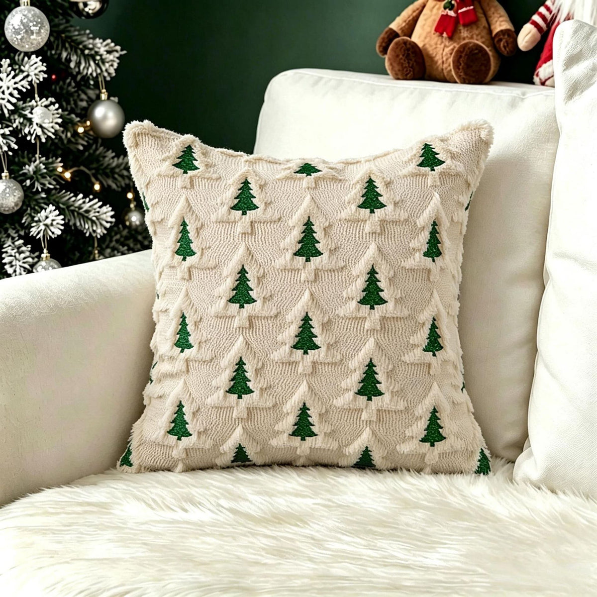 Christmas Themed Retro Cushion Cover