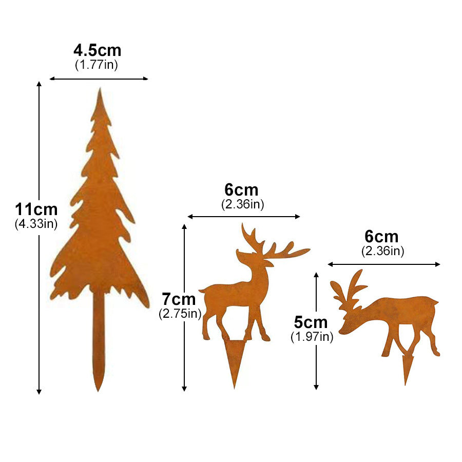 Rusty Metal Christmas Garden Decoration