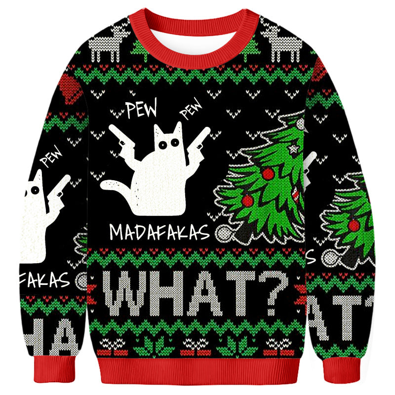 Casual Christmas Print Crew Neck Sweatshirts