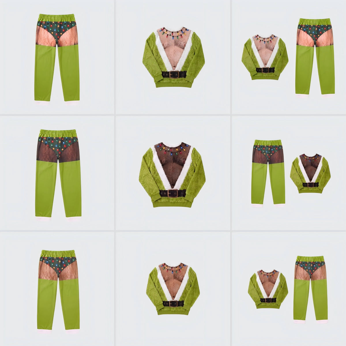 Green Monster Christmas Print Loungewear
