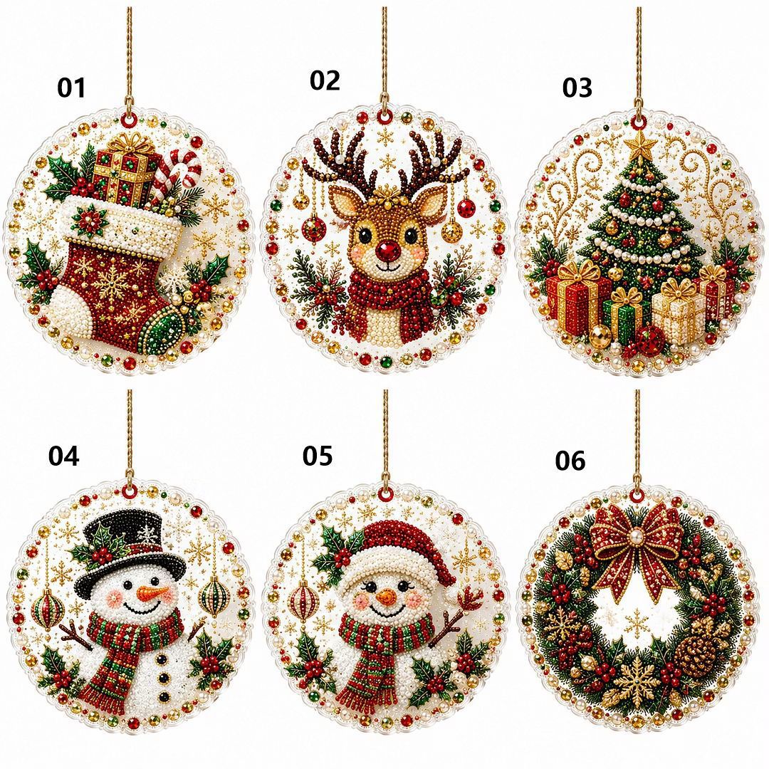 Pearl Christmas Heart Ornament