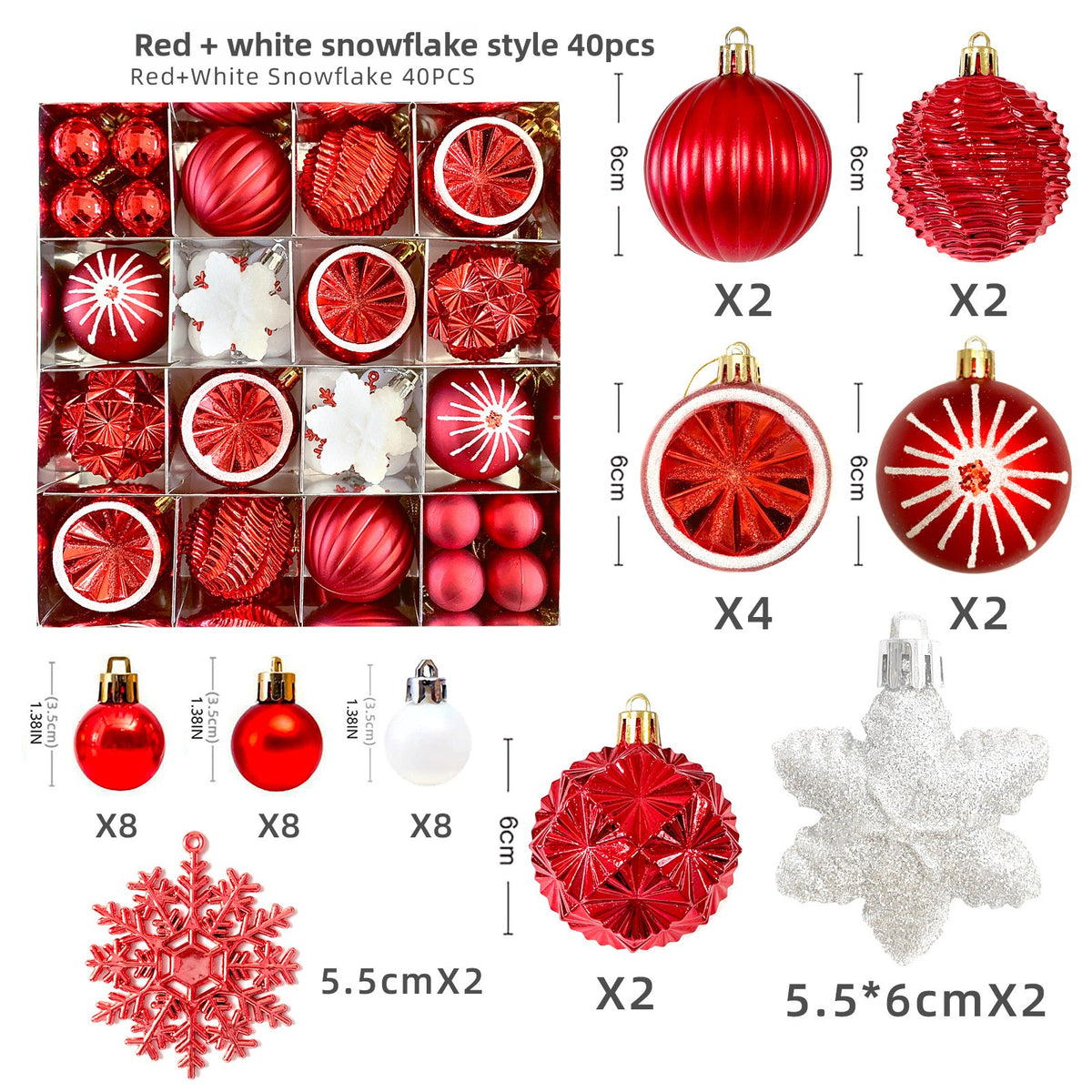 6cm Electroplated Christmas Ornament Ball with Hand-Painted Designs