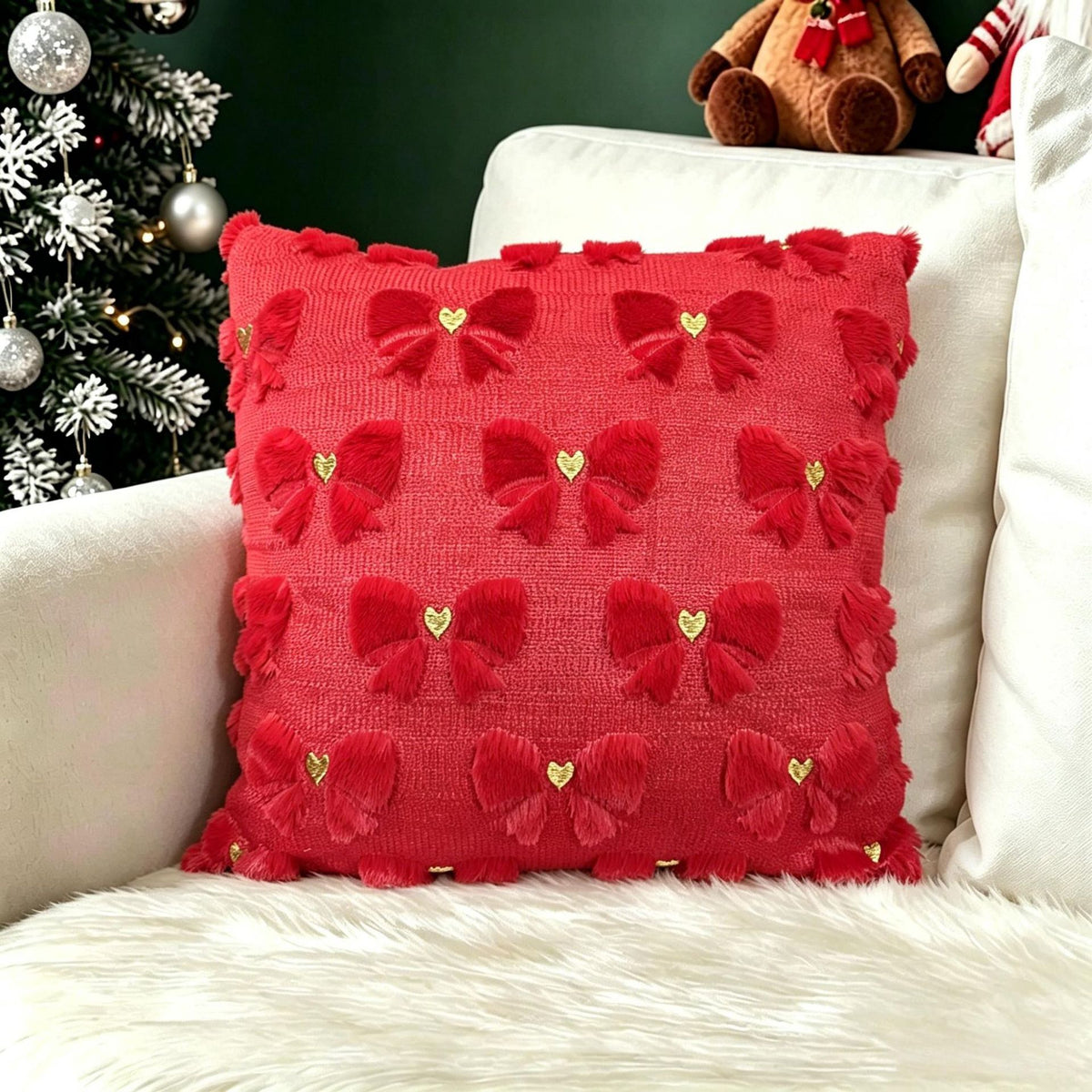 Christmas Themed Retro Cushion Cover