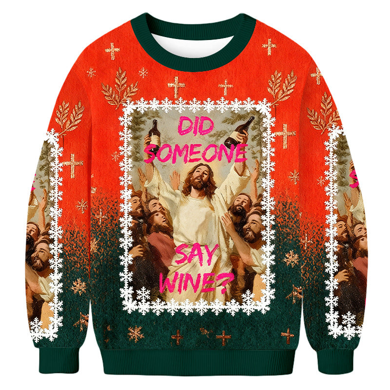 Casual Christmas Print Crew Neck Sweatshirts
