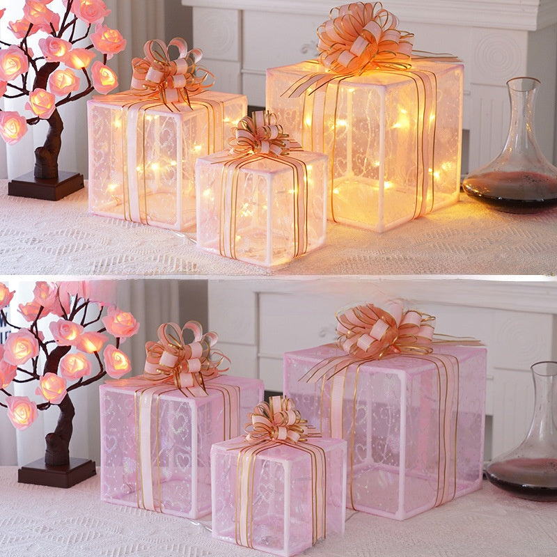 Christmas Gift Box Light Three-Piece Set