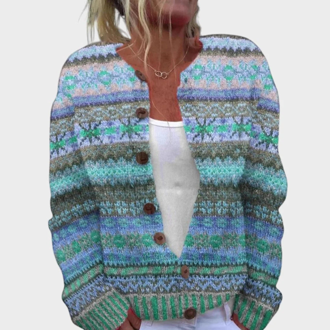 Christmas sweater vintage round-neck cardigan