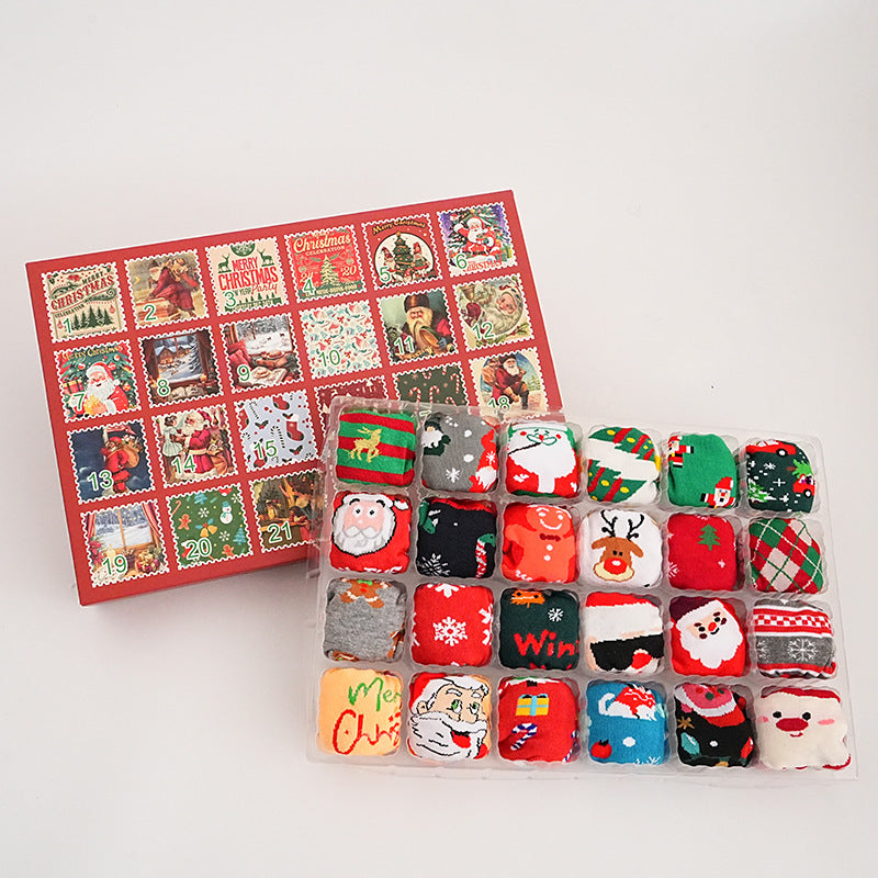 Christmas Socks Gift Set – 12-Piece Box or Advent Calendar