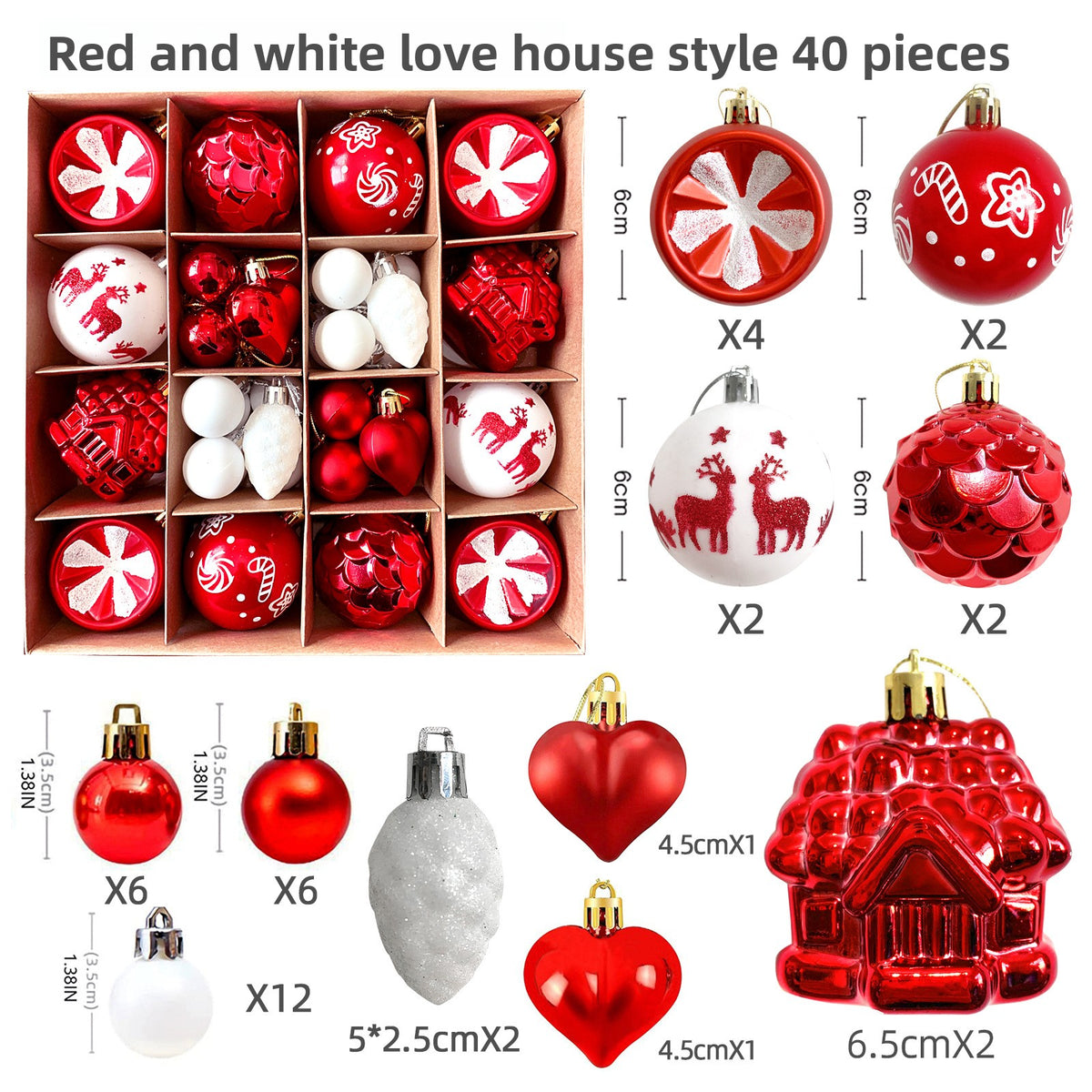 6cm Electroplated Christmas Ornament Ball with Hand-Painted Designs