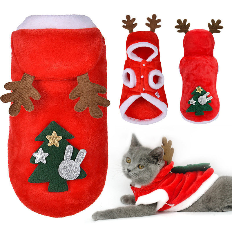 Flannel Pet Clothes for Christmas and Winter