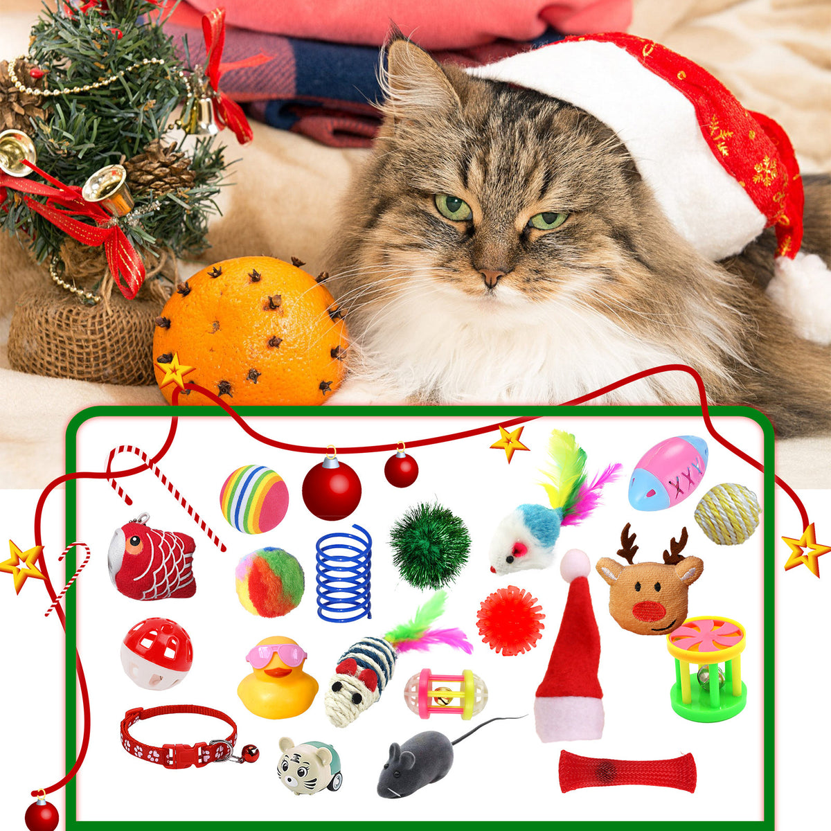 Christmas Advent Calendar Rubber Duck Toy Set