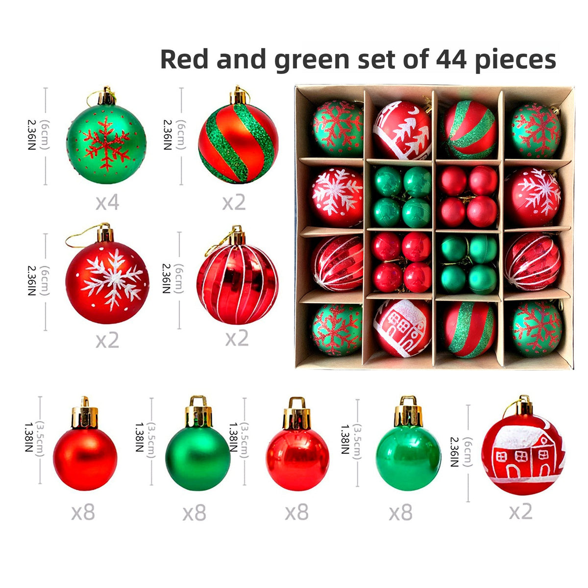 6cm Electroplated Christmas Ornament Ball with Hand-Painted Designs