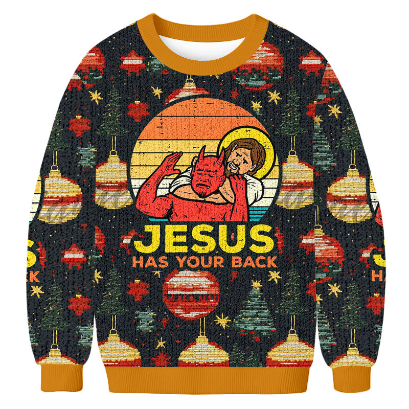 Casual Christmas Print Crew Neck Sweatshirts