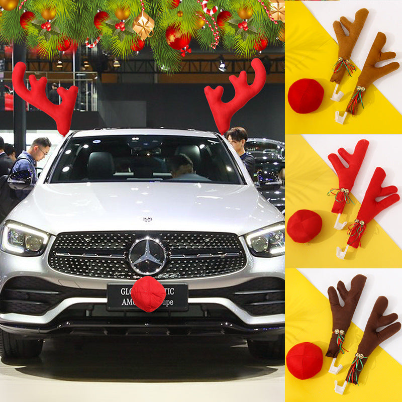Christmas Car Antler Decoration Set for Vehicle