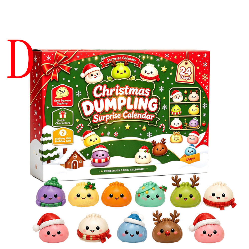 Christmas Countdown Calendar Squishy Toy Set