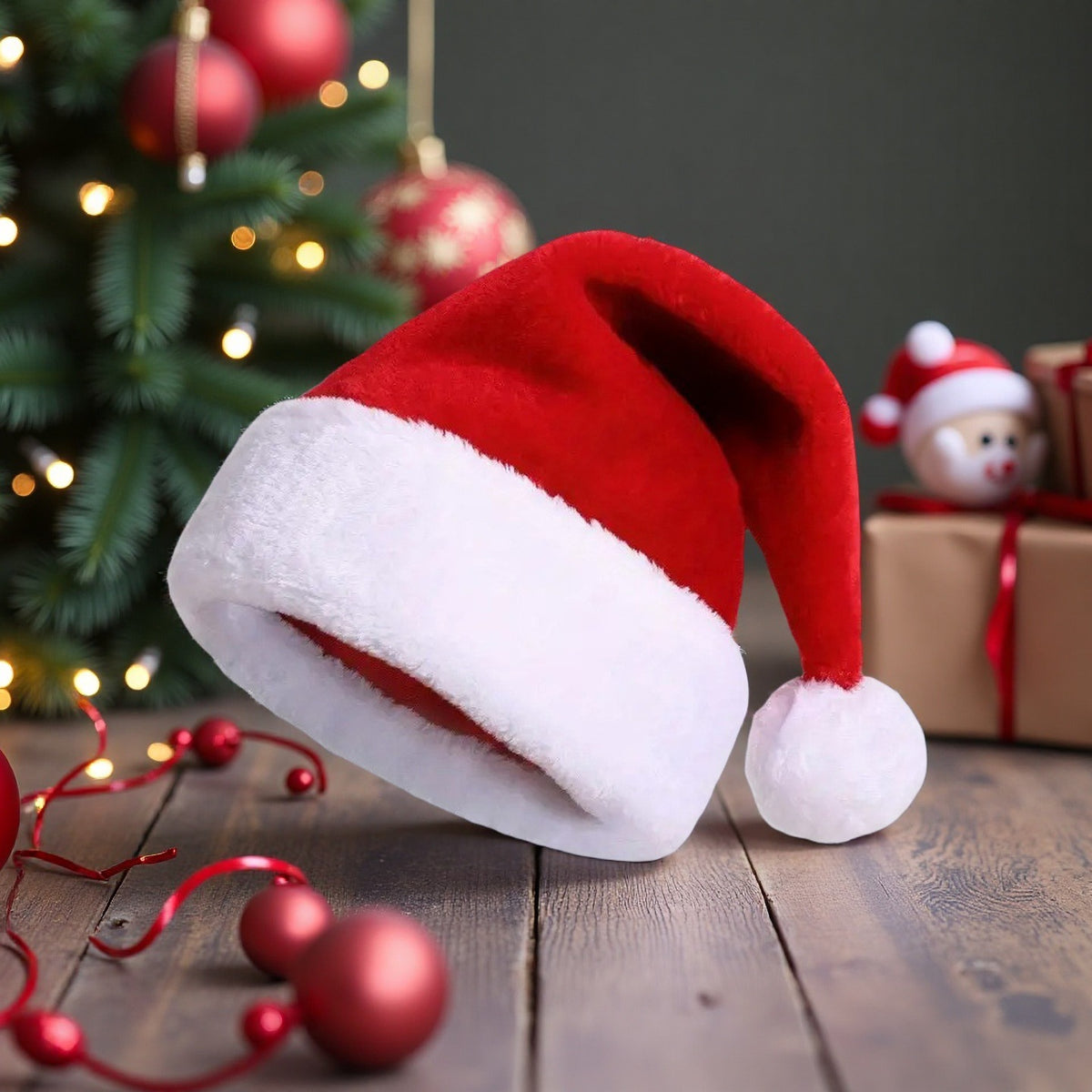 Fleece-Lined Christmas Hat for Adults and Kids