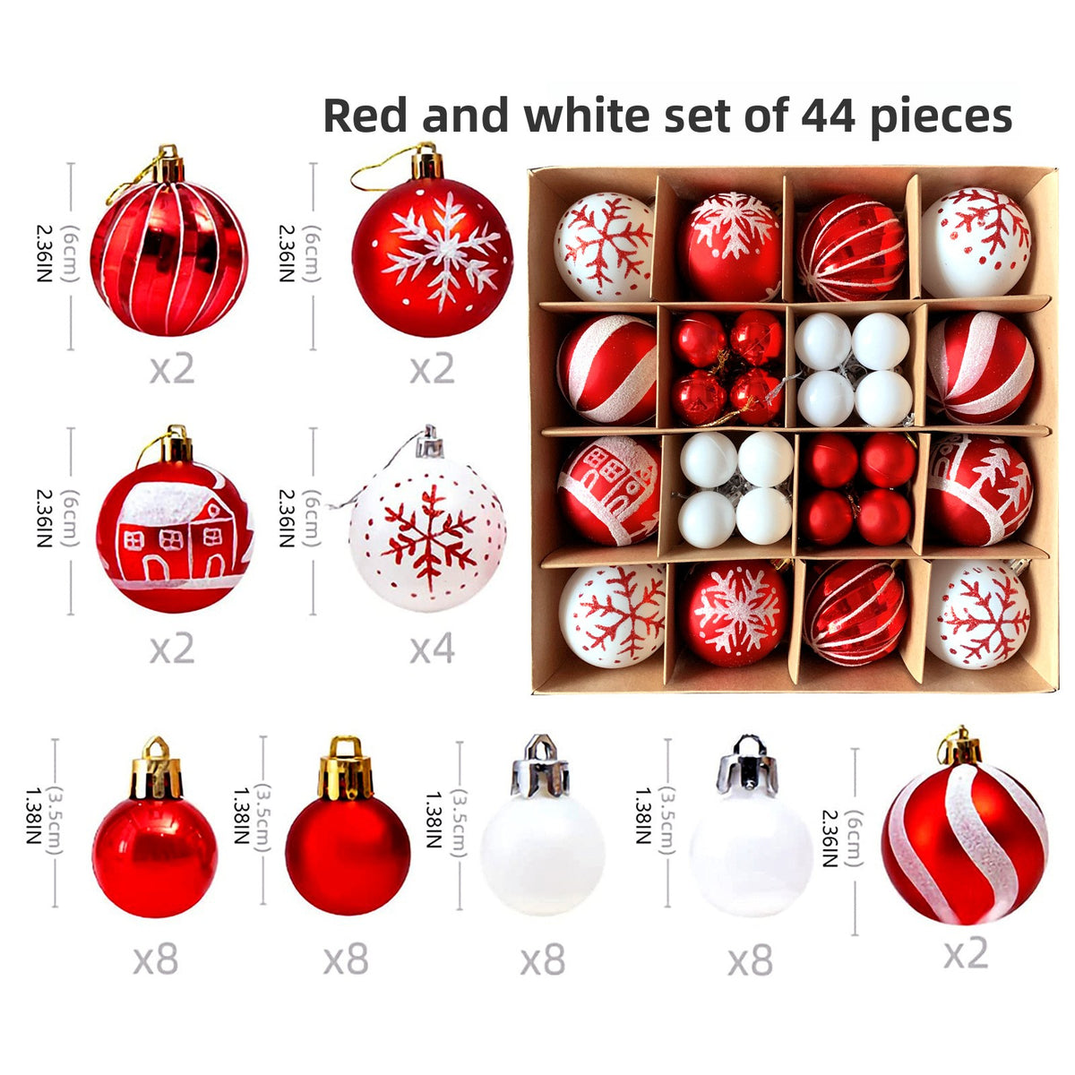 6cm Electroplated Christmas Ornament Ball with Hand-Painted Designs