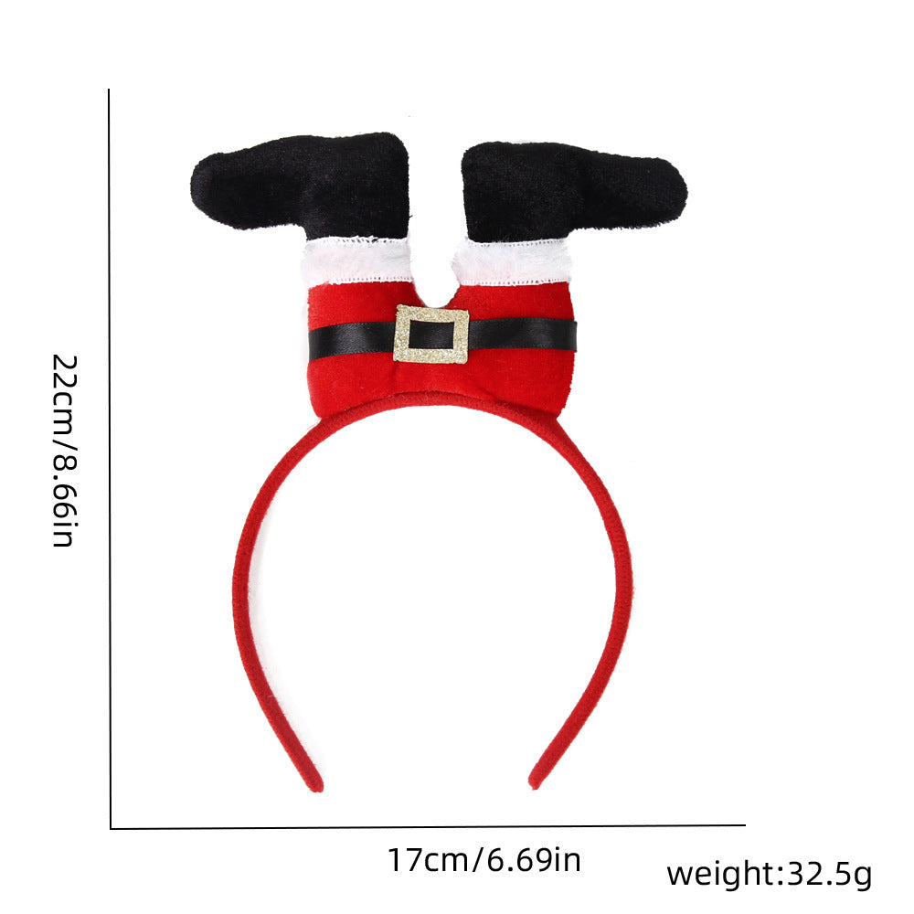 Christmas Party Headband Fun Santa Hat Reindeer Antlers Hair Accessories