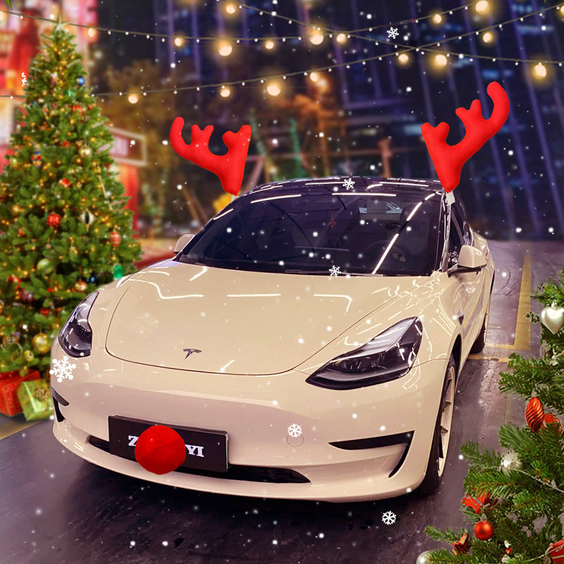 Christmas Car Antler Decoration Set for Vehicle