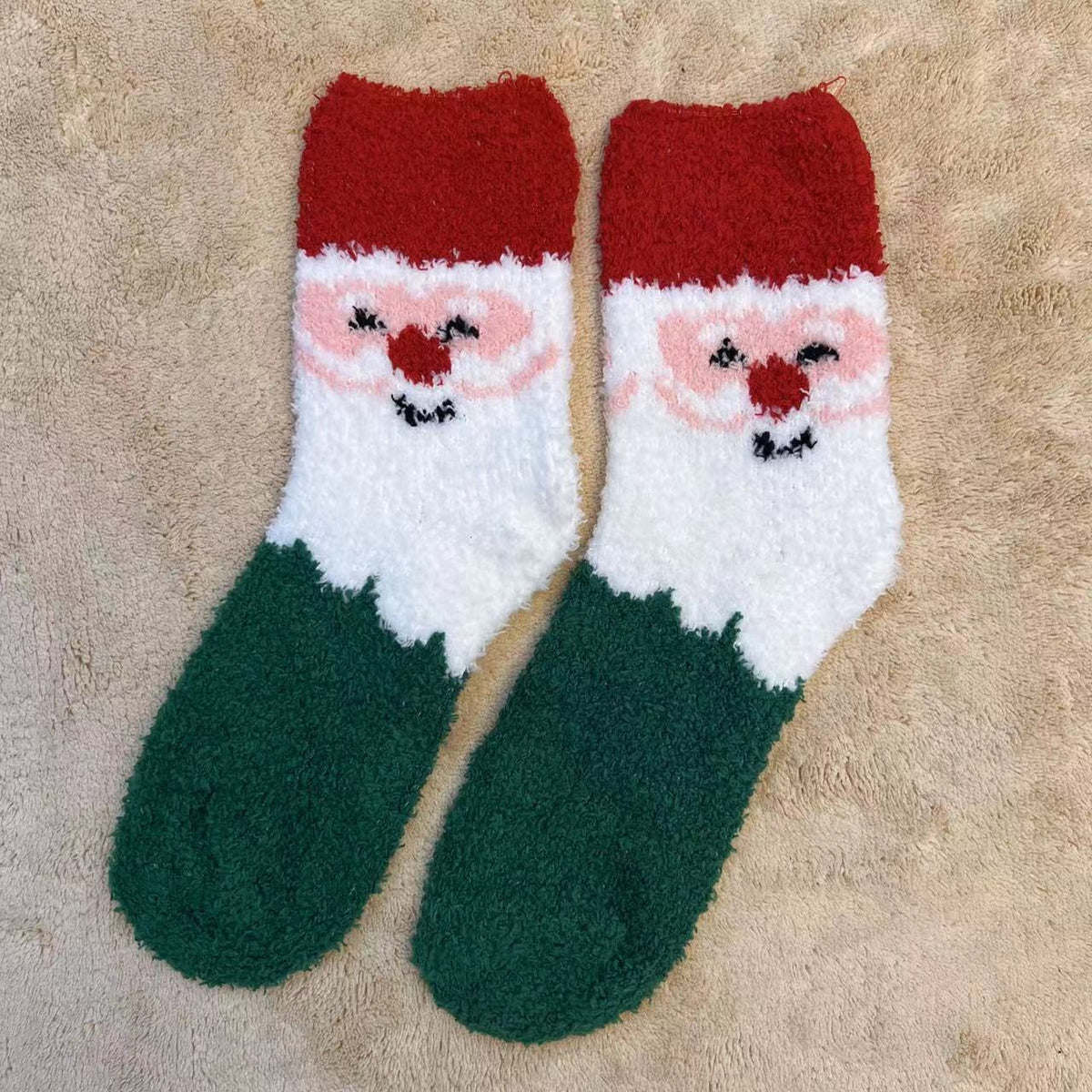 Plush Christmas Slipper Socks with Non-Slip Sole