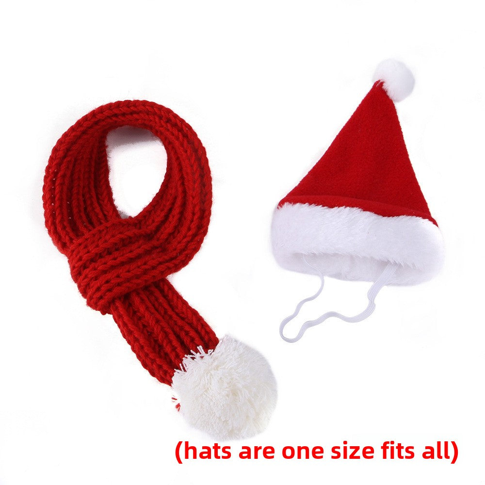 Creative pet Christmas hat and scarf set
