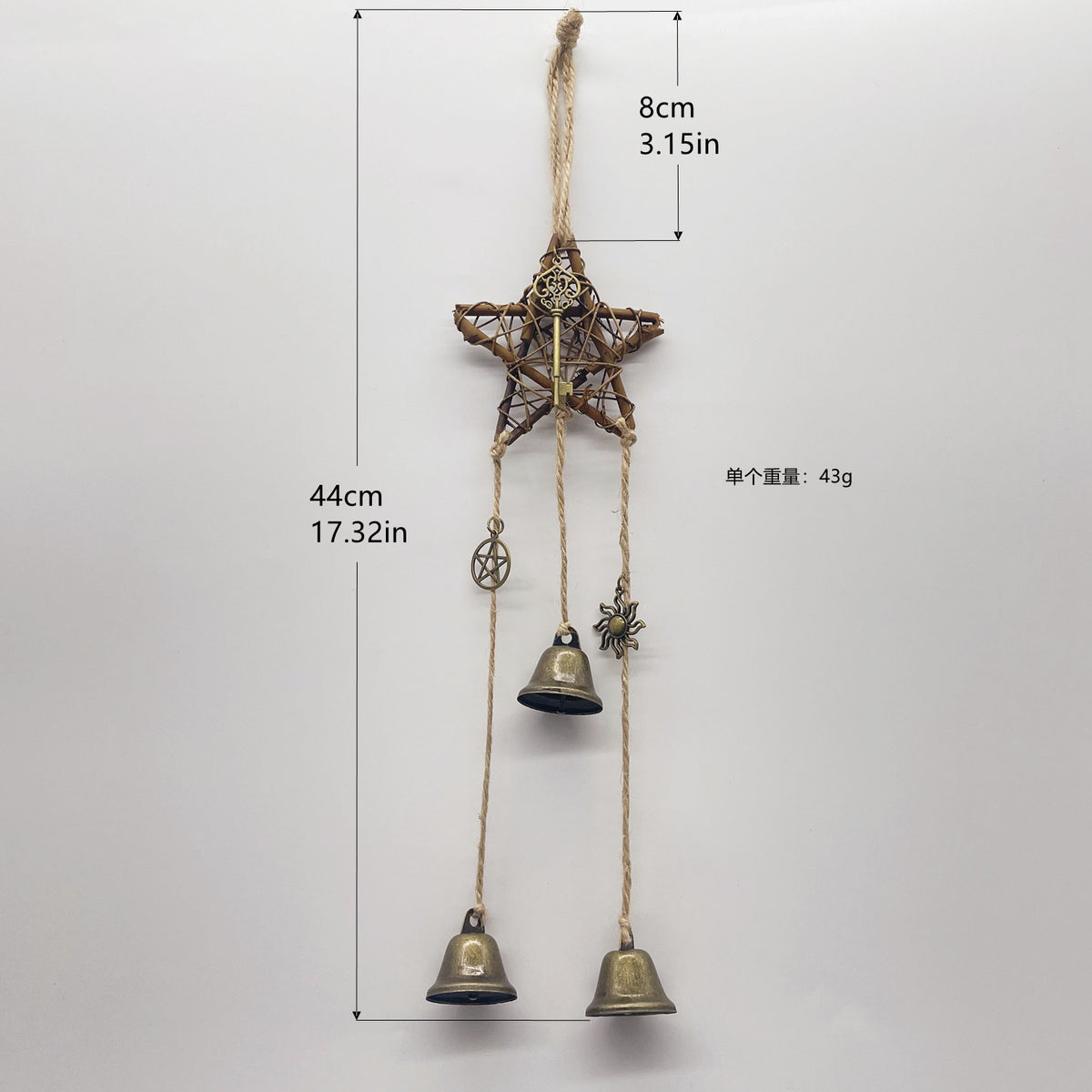 Witch Bell Door Handle Protection Pendant Good Luck Vine Wind Chime Outdoor Wind Chime Door Christmas Bell Hanging Decoration String