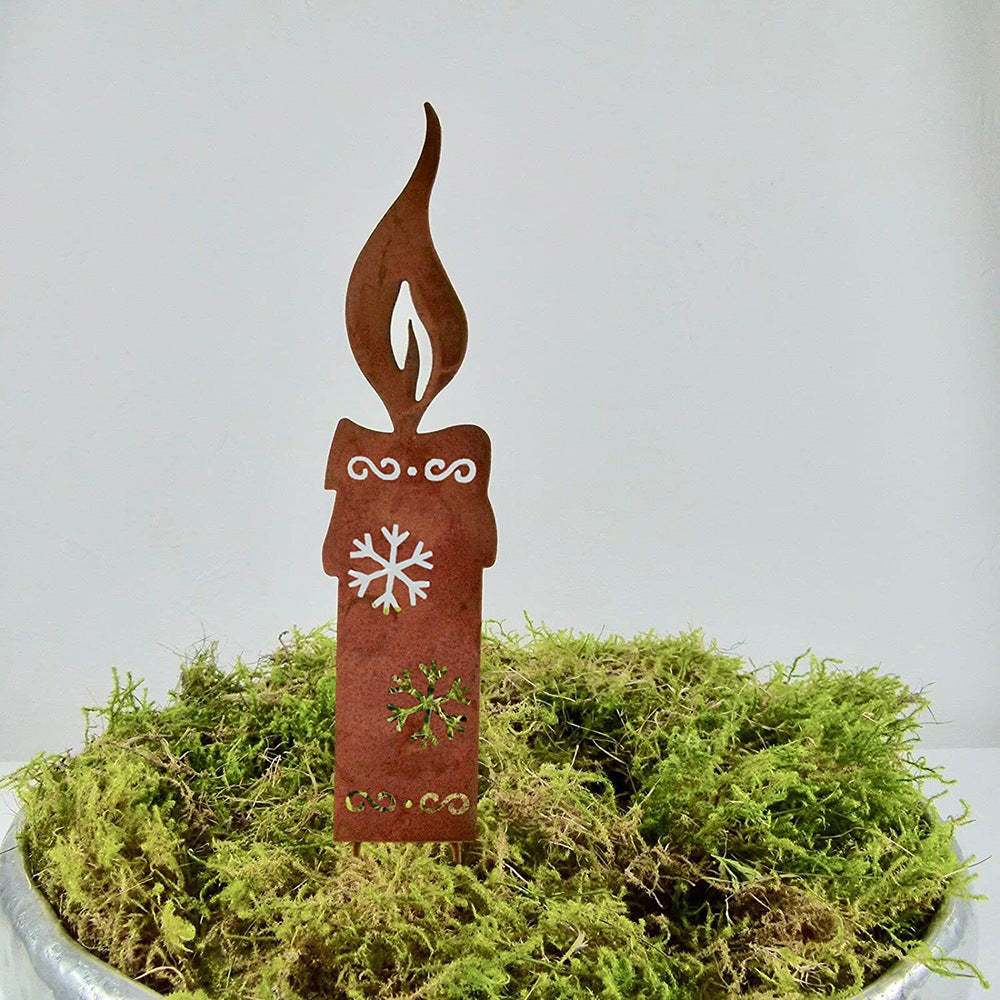 Rusty Metal Christmas Garden Decoration