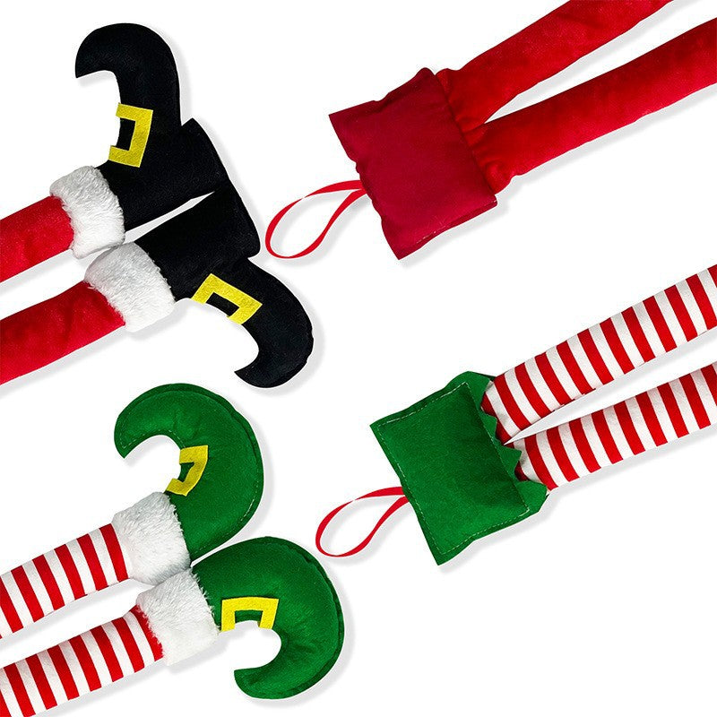 Christmas Elf & Santa Leg Hanging Decoration