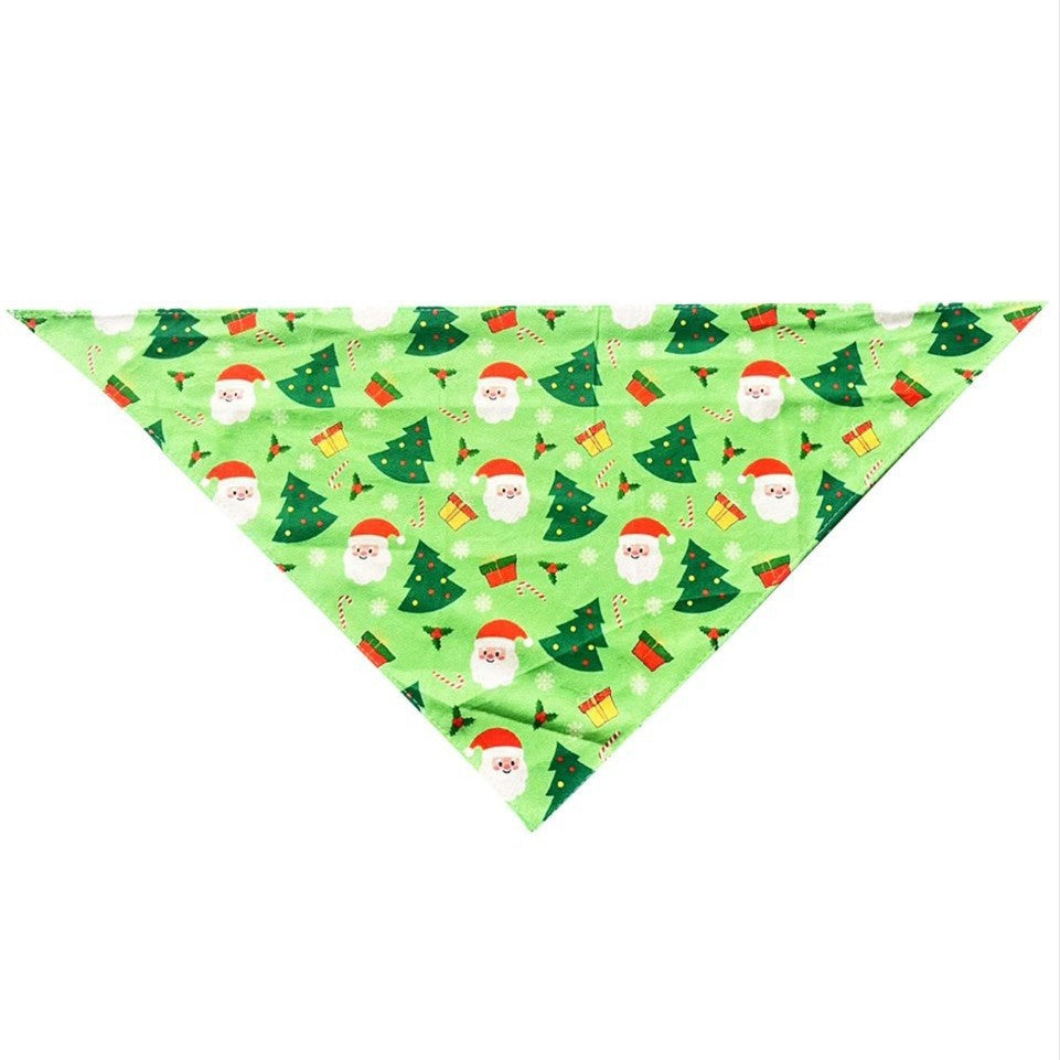 Christmas Pet Triangle Scarf with Cartoon Print for Cats and Dogs