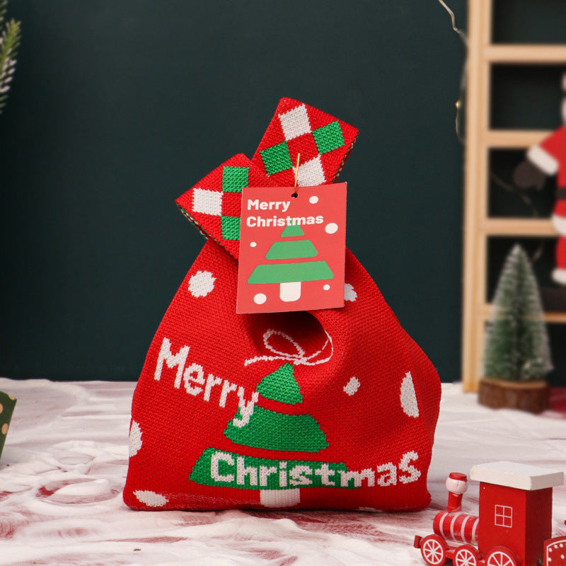 Christmas Apple Gift Bag Knitted Fabric Holiday Packaging
