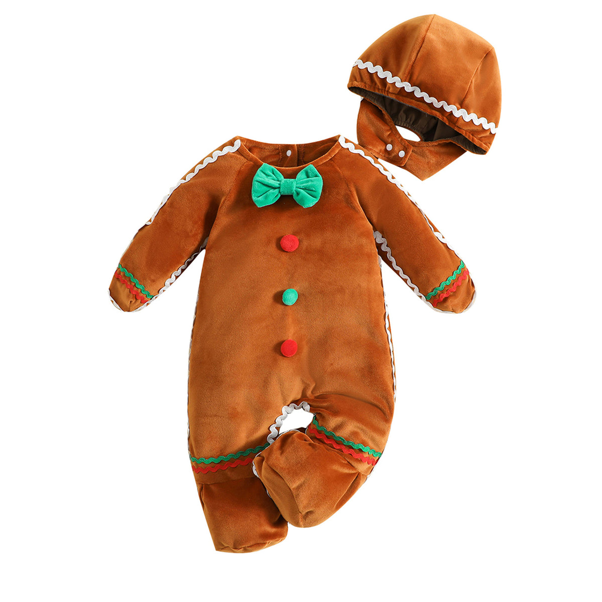 Gingerbread Man Costume for Kids Cartoon Cosplay Cotton Outfit