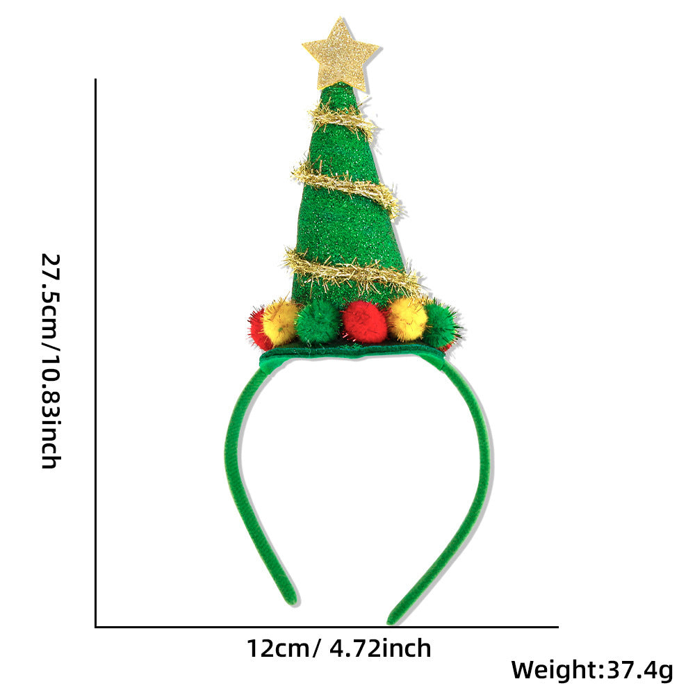 Christmas Party Headband Fun Santa Hat Reindeer Antlers Hair Accessories